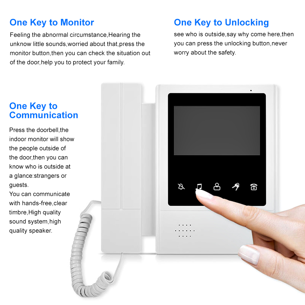 4.3 インチ LCD ビデオインターホンシステム ホームサ - Smart Doorbell Wired のレビューと価格