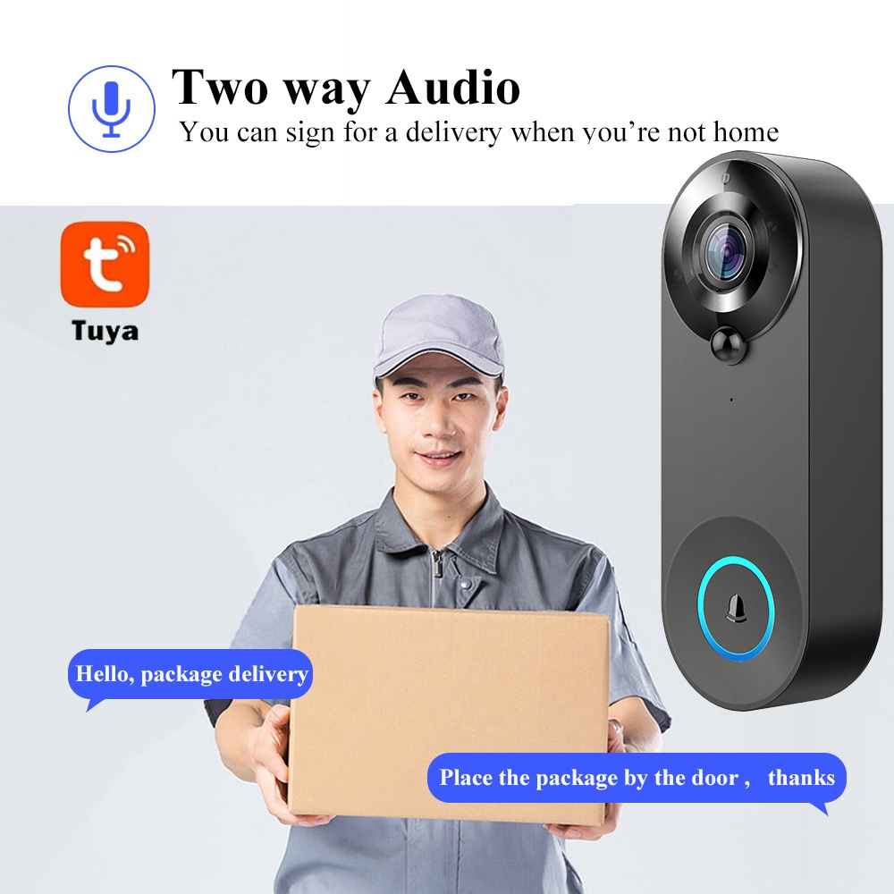 Tuya 1080P ワイヤレス WIFI ドアベルビデオイ - Smart Doorbell Wired のレビューと価格