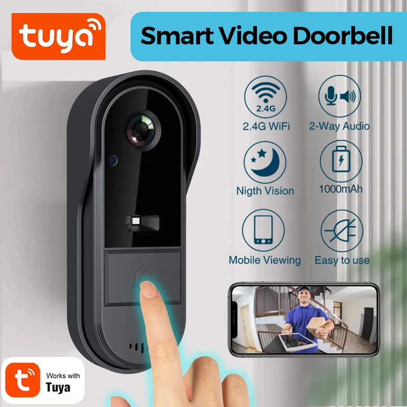 Tuya WiFi ドアベル 双方向 HD 1080P、mi - Smart Doorbell Wired のレビューと価格
