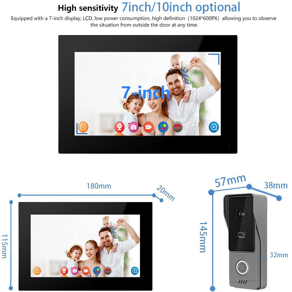 WiFiタッチスクリーン式インテリジェントビデオインターホン - Smart Doorbell Wired のレビューと価格