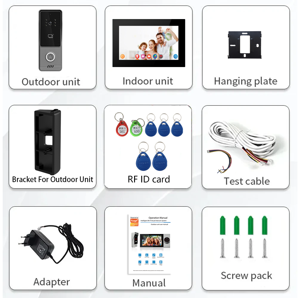 WiFiタッチスクリーン式インテリジェントビデオインターホン - Smart Doorbell Wired のレビューと価格