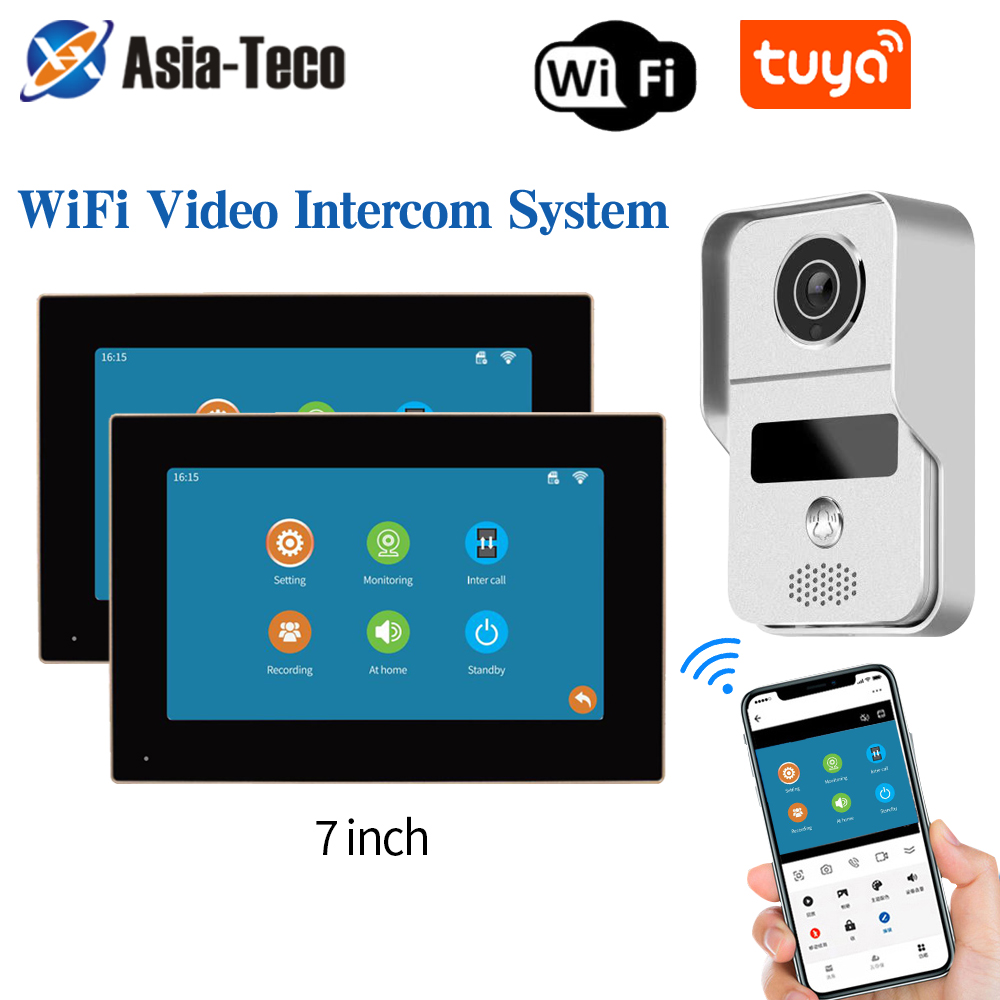1080P 7 インチ WiFi ビデオインターホン TUY - Smart Doorbell Wired のレビューと価格